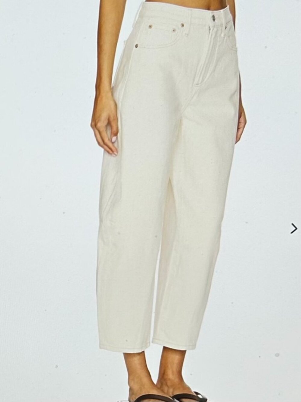 Pistola Eli High Rise Arched Leg in ECRU Size 30
